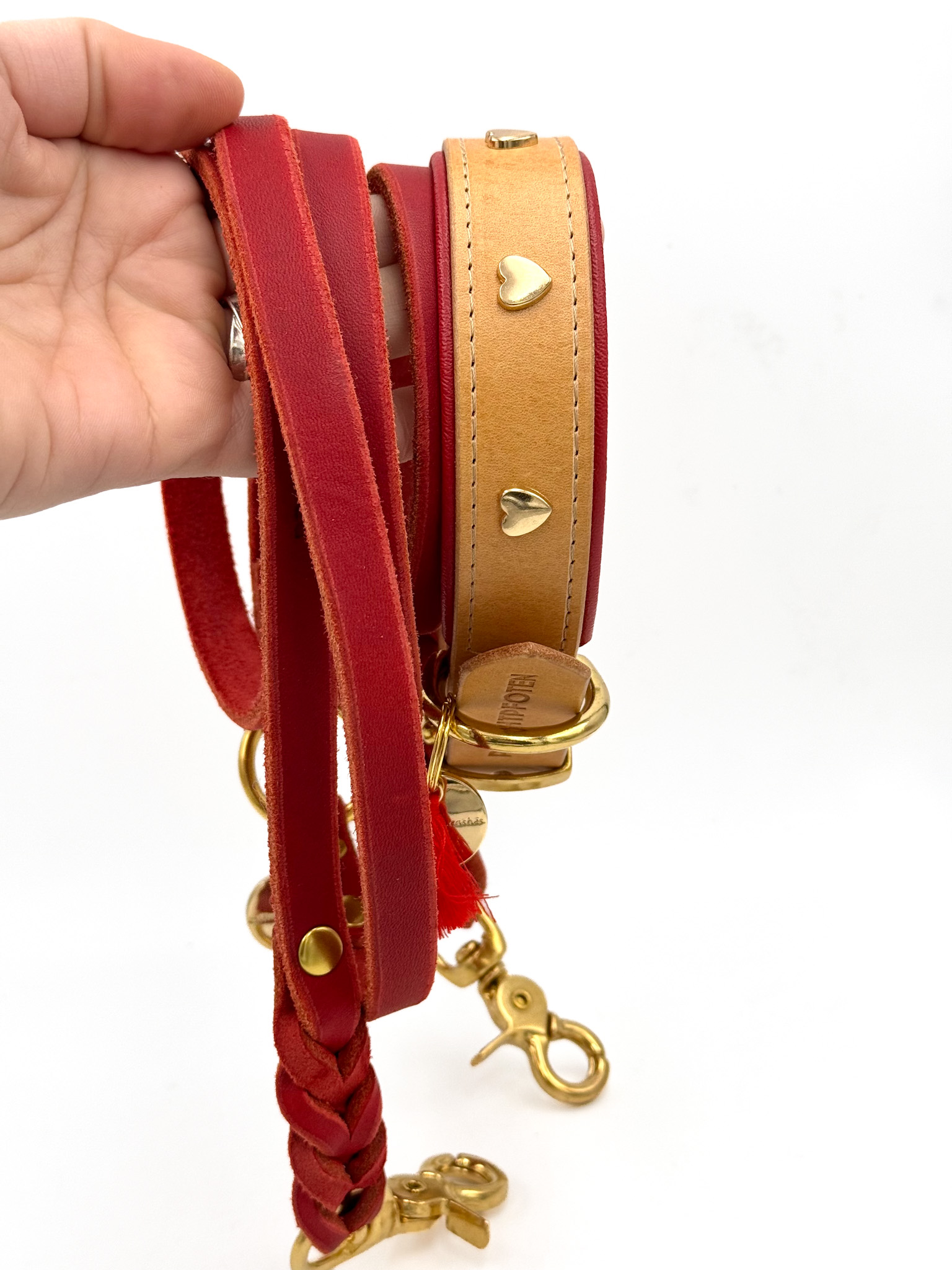 Halsband HEART TIMES | Gr. S-L | natural/red – Bild 3