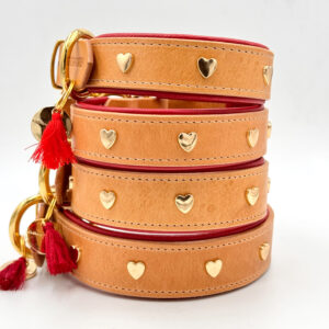 Halsband HEART TIMES | Gr. S-L | natural/red