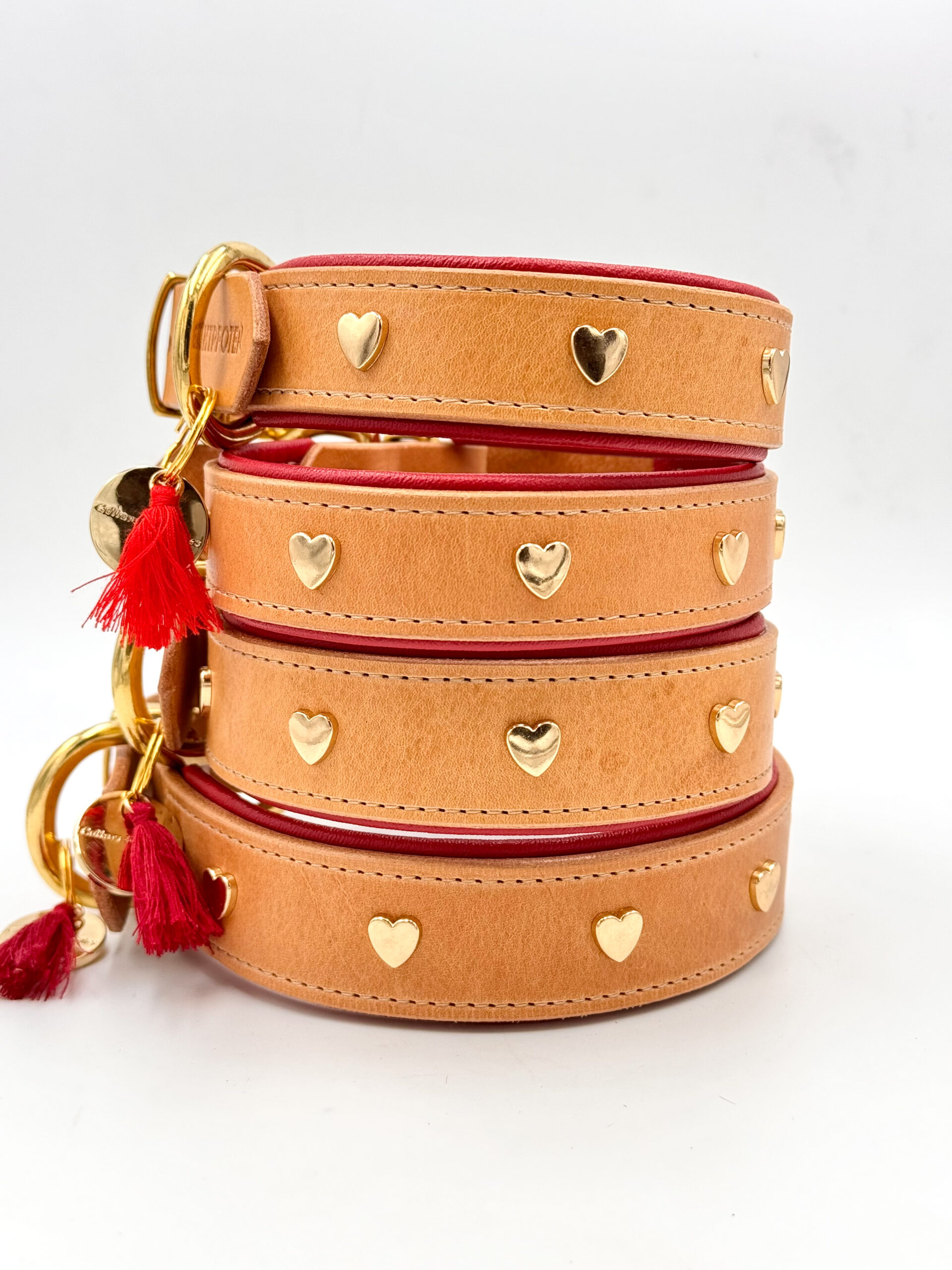 Halsband HEART TIMES | Gr. S-L | natural/red