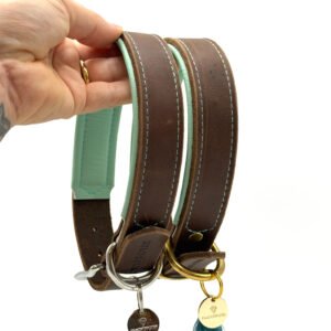 Halsband CLASSIC | Gr. M-L | dark brown, mint