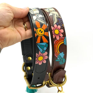 Halsband HIPPIE black / brown | Gr. L (45-51)