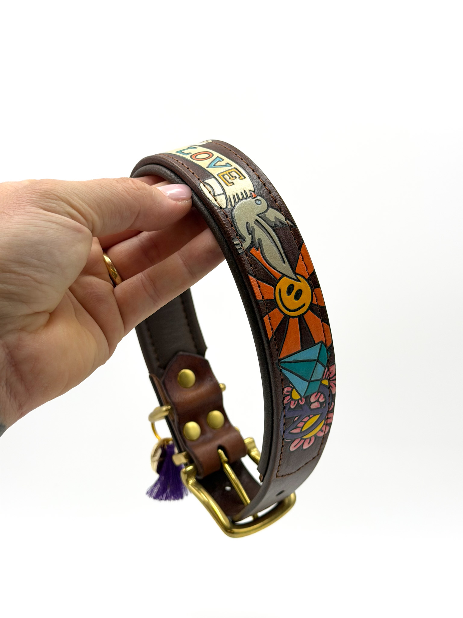 Halsband HIPPIE black / brown | Gr. L (45-51) – Bild 3